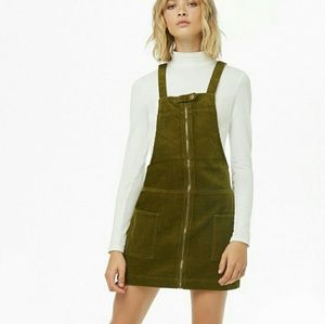 NWT Corduroy Zip Up Overall Dress